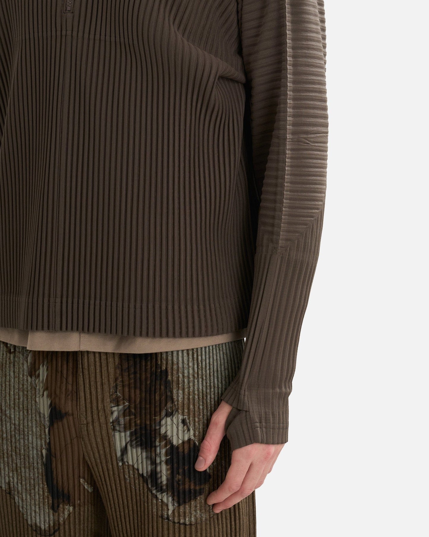 Homme Plissé Issey Miyake Men's Shirts MC November Shirt in Mudstone Grey