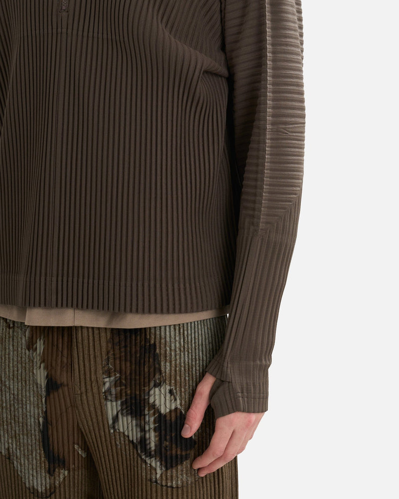 Homme Plissé Issey Miyake Men's Shirts MC November Shirt in Mudstone Grey
