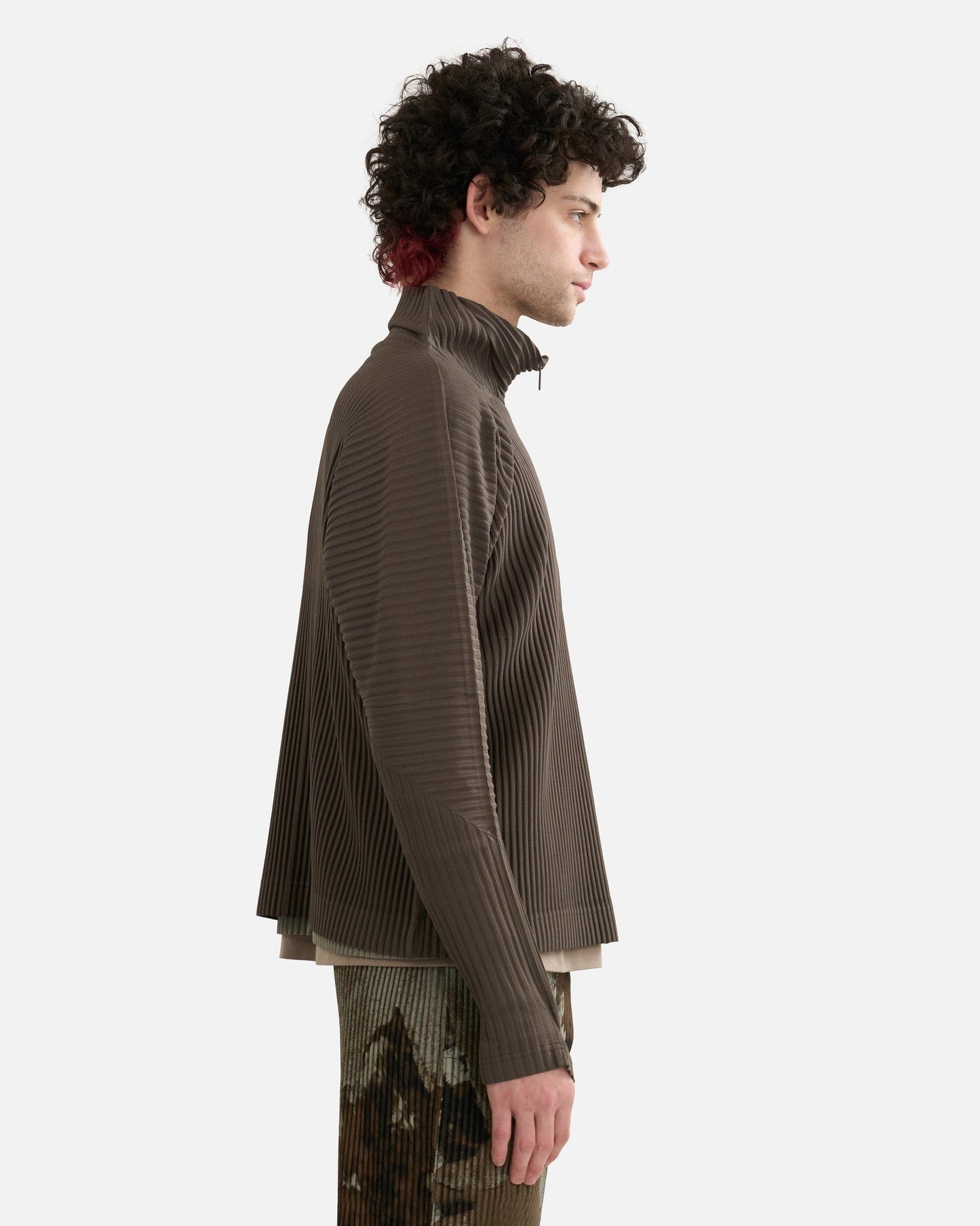 Homme Plissé Issey Miyake Men's Shirts MC November Shirt in Mudstone Grey