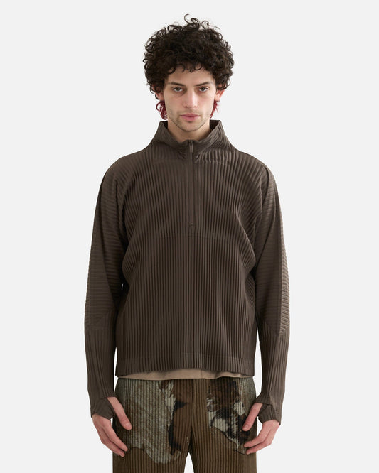 Homme Plissé Issey Miyake Men's Shirts MC November Shirt in Mudstone Grey
