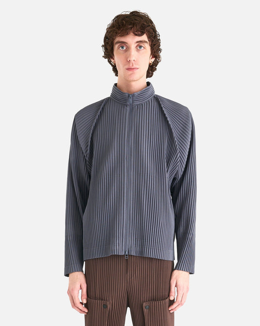 Homme Plissé Issey Miyake Men's Jackets MC October Jacket in Slate Gray