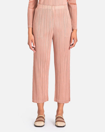 Pleats Please Issey Miyake Women Pants MC October Pants in Beige