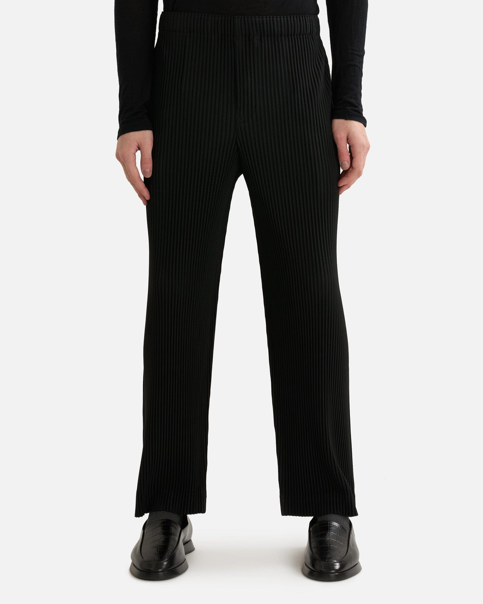 Homme Plissé Issey Miyake Men's Pants MC September Pants in Black