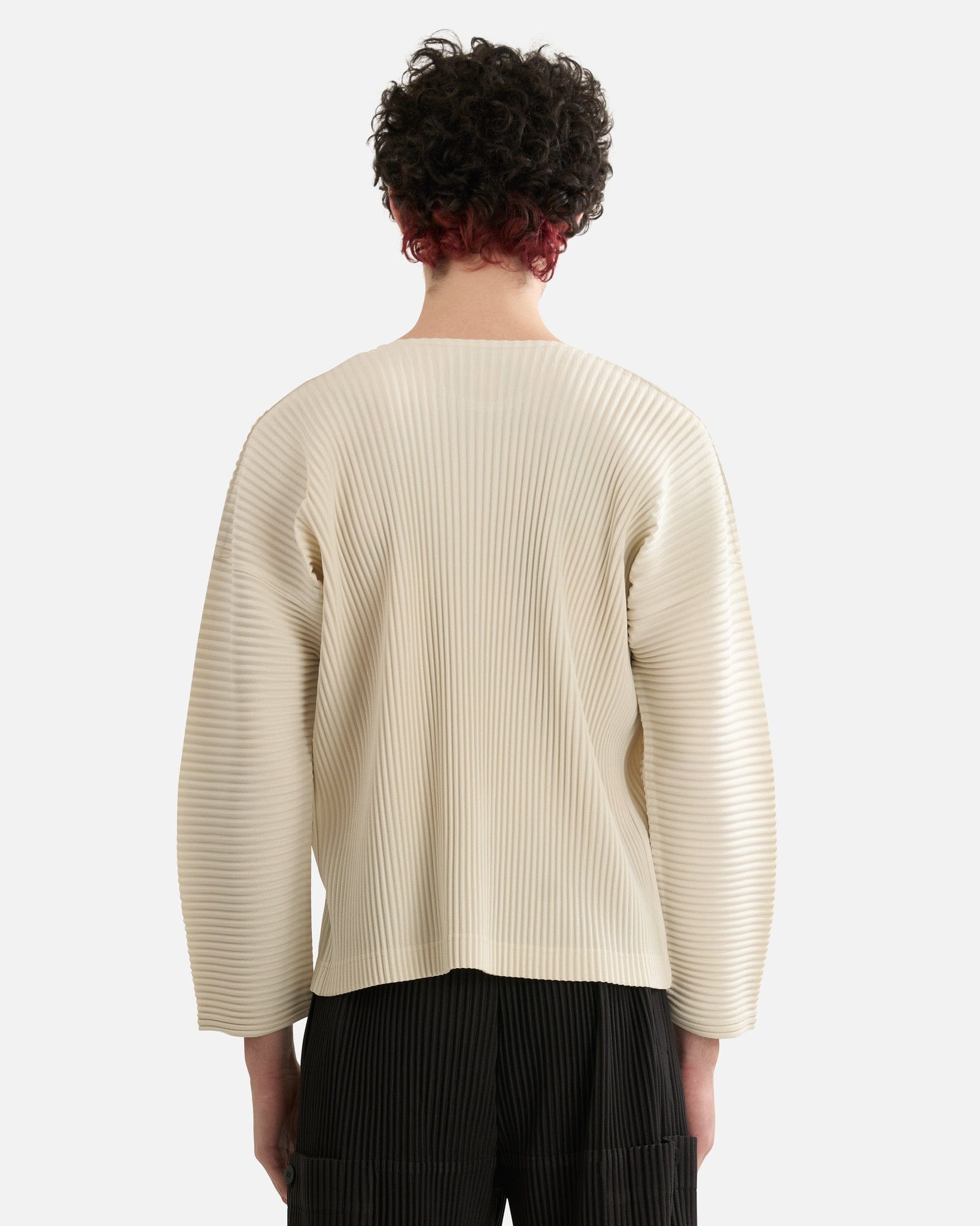 Homme Plissé Issey Miyake Men's Tops MC September Top in Limestone White