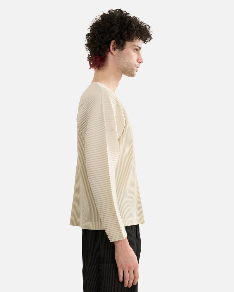 Homme Plissé Issey Miyake Men's Tops MC September Top in Limestone White