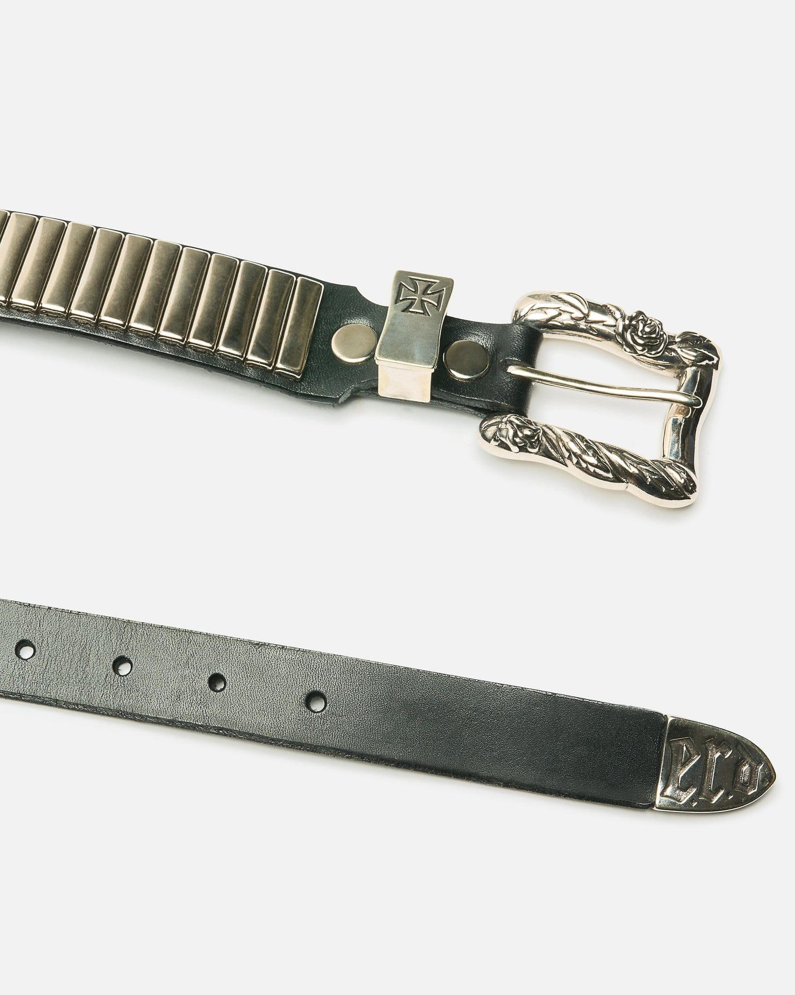 Enfants Riches Deprimes Leather Goods 95 Mechanic Stud Belt in Black