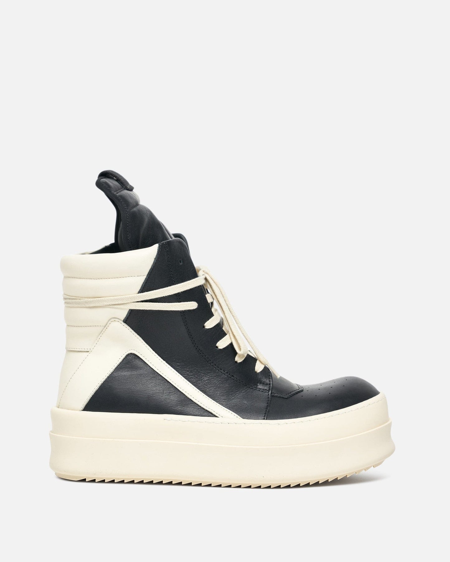 Rick Owens Men's Sneakers Mega Bumper Geobasket in Black/Milk