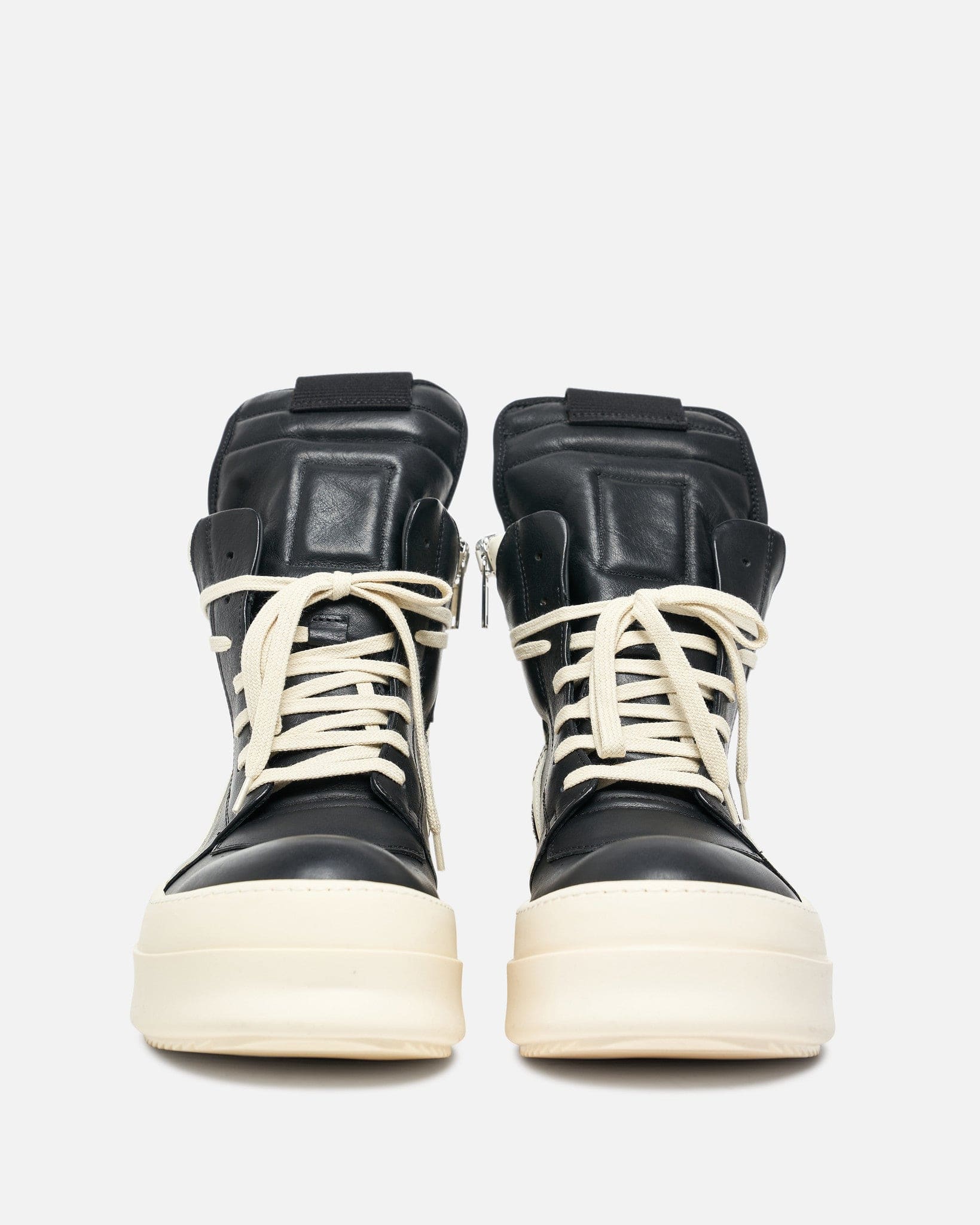 Rick Owens Men's Sneakers Mega Bumper Geobasket in Black/Milk