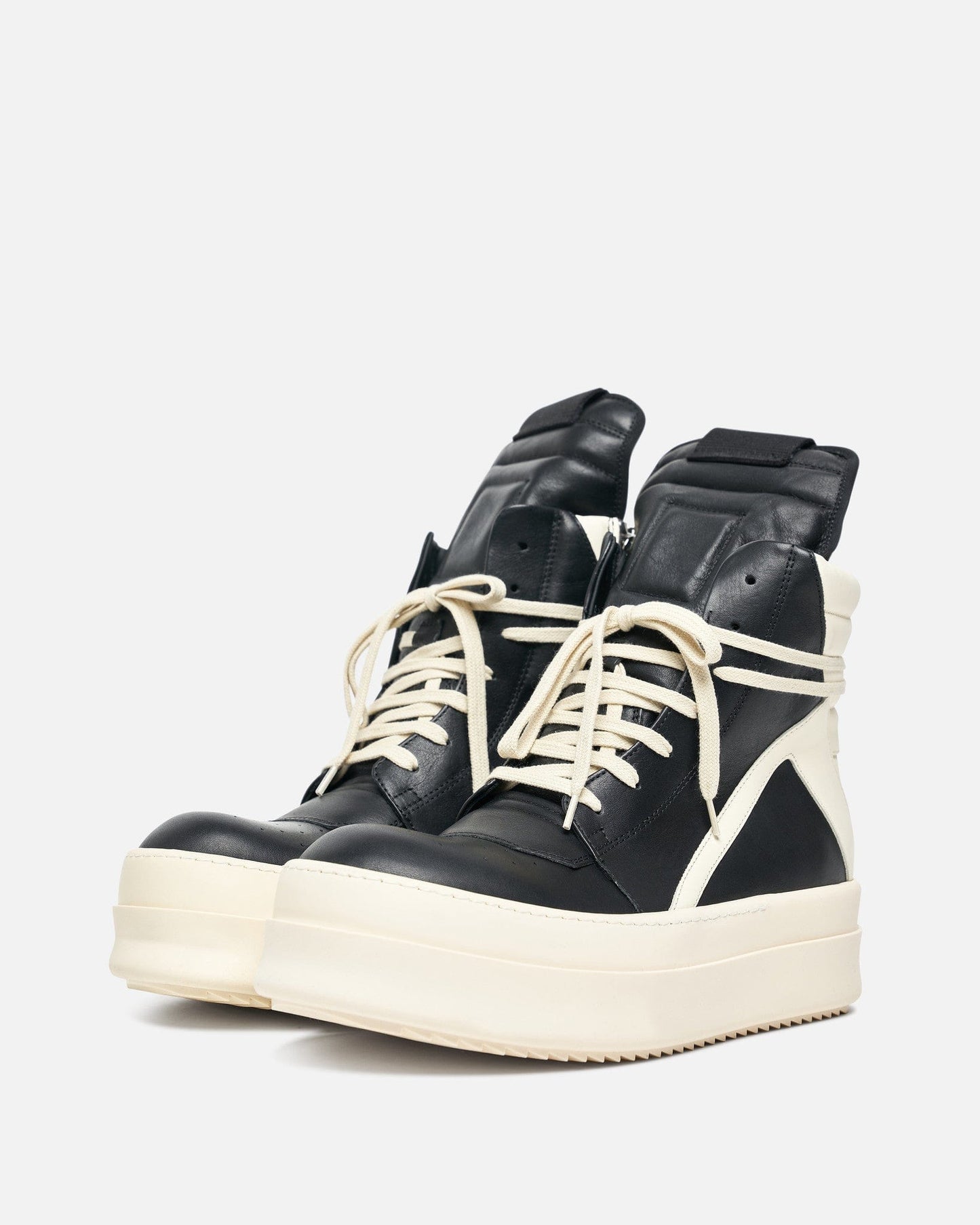 Rick Owens Men's Sneakers Mega Bumper Geobasket in Black/Milk