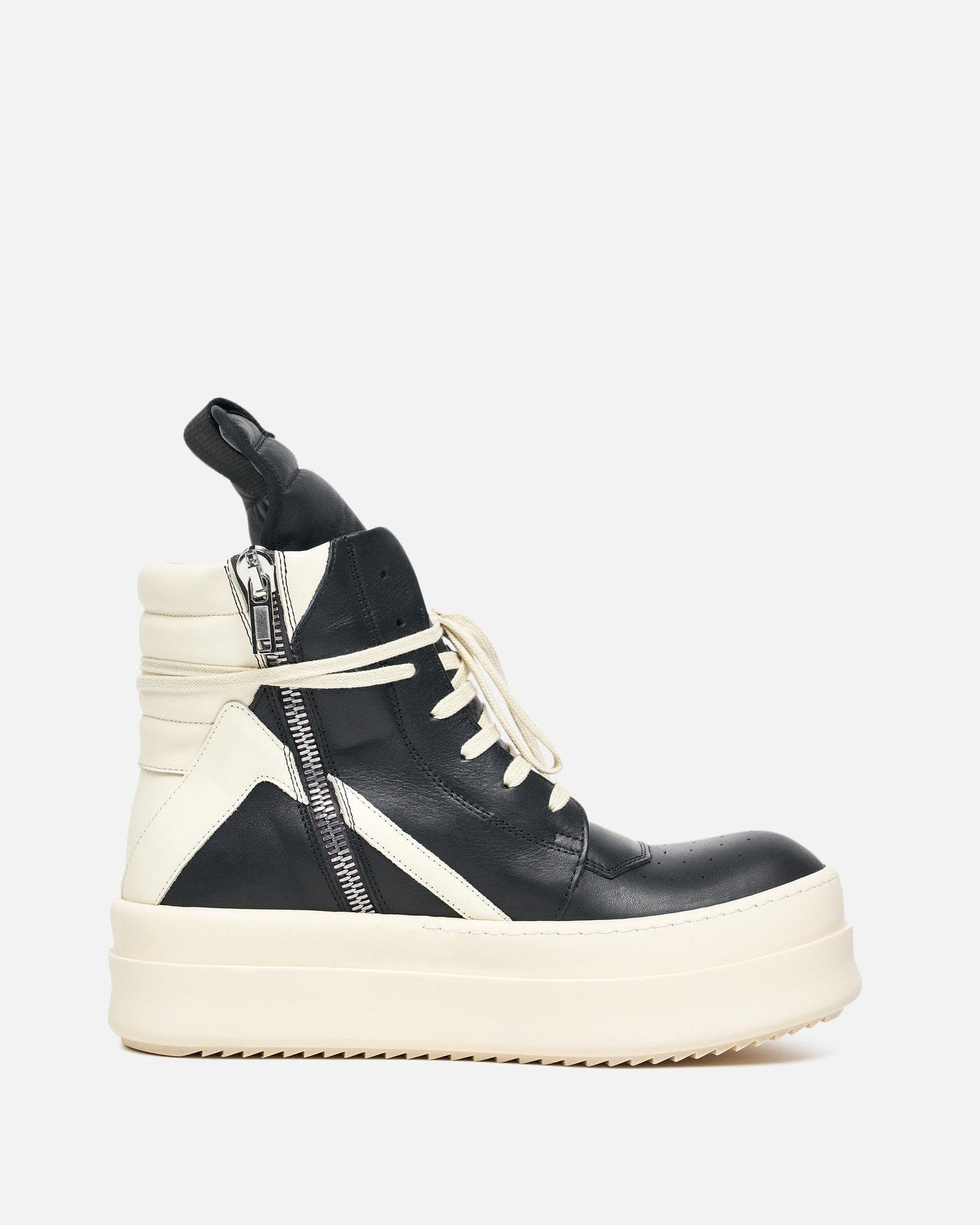 Rick Owens Men's Sneakers Mega Bumper Geobasket in Black/Milk