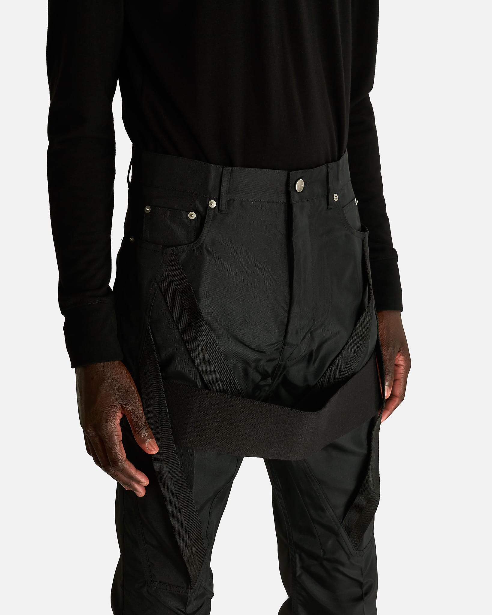 Rick Owens Men's Pants Megastrapped Bolans in Black