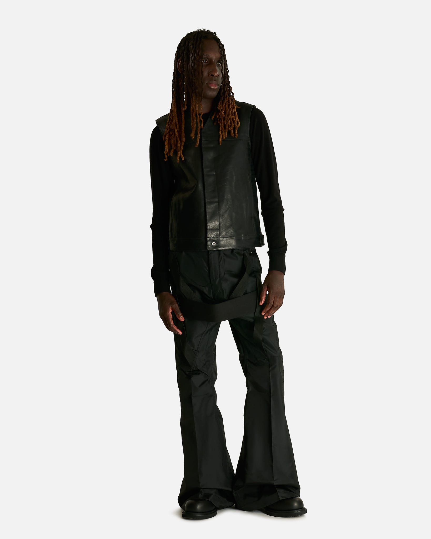 Rick Owens Men's Pants Megastrapped Bolans in Black