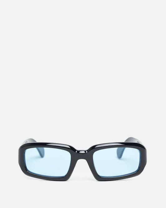 Port Tanger Eyewear O/S Mektoub in Black Acetate/Rif Blue Lens