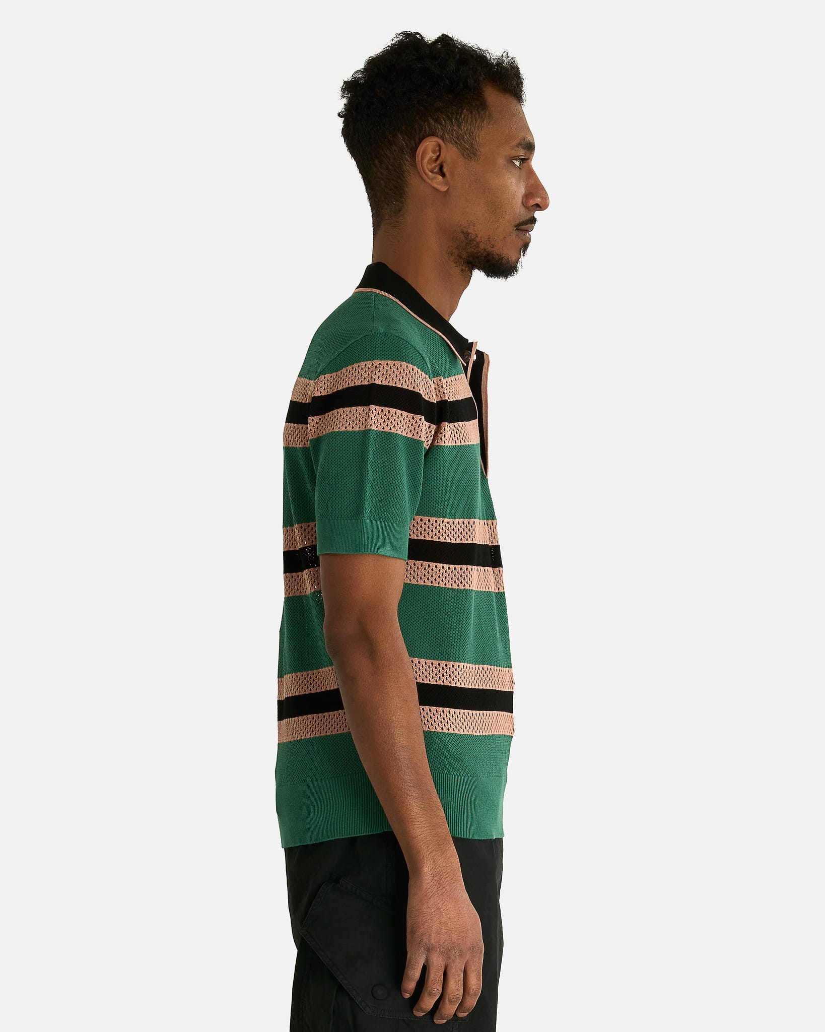 Dries Van Noten Men's Shirts Mercy Stripe MK Polo in Pine