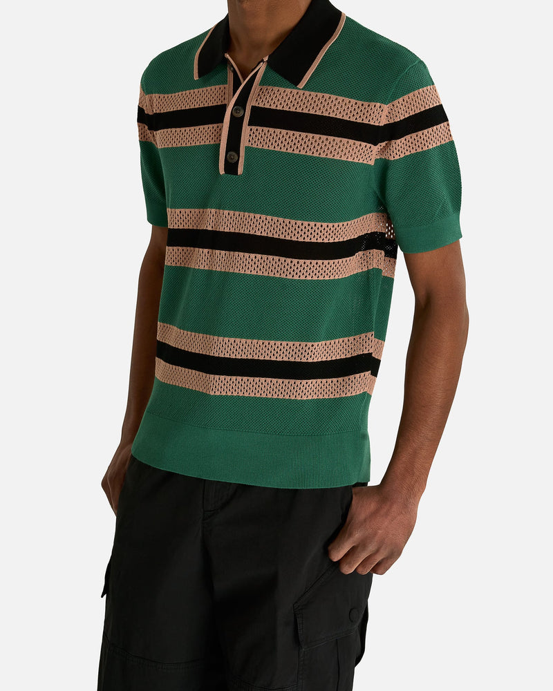 Dries Van Noten Men's Shirts Mercy Stripe MK Polo in Pine