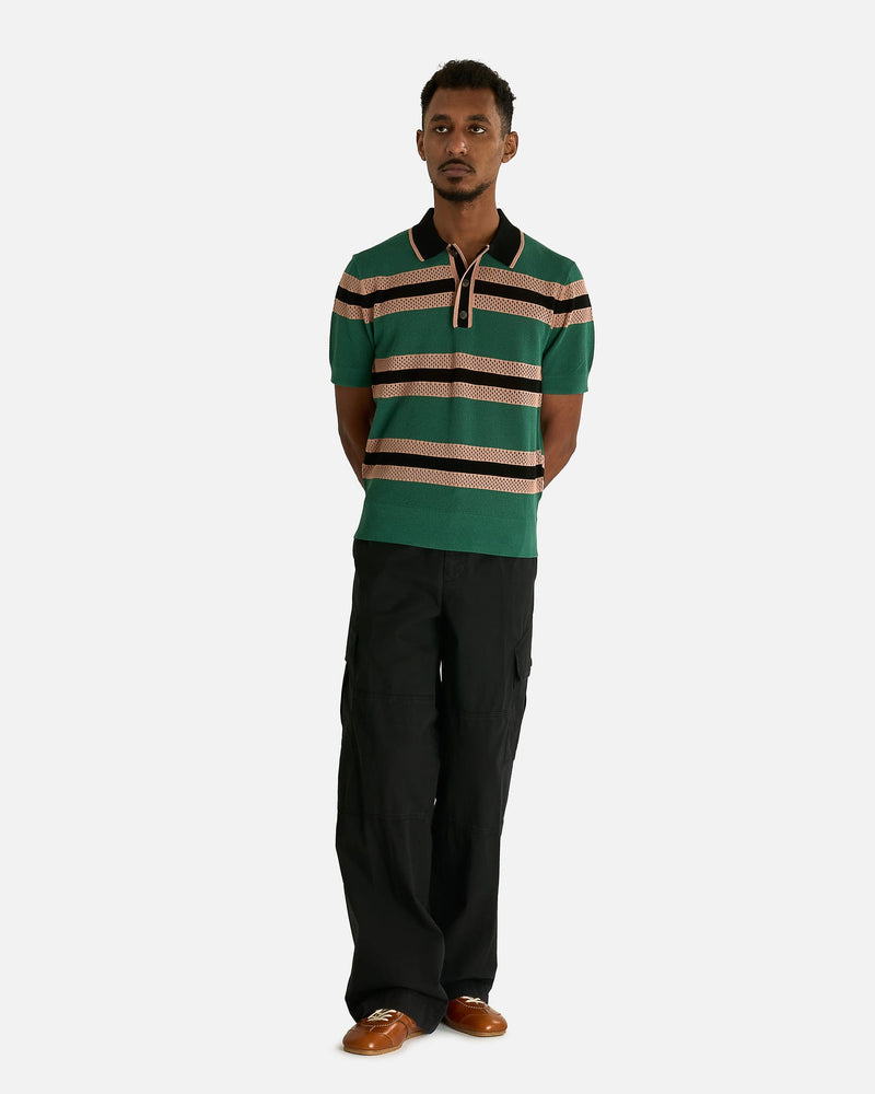 Dries Van Noten Men's Shirts Mercy Stripe MK Polo in Pine