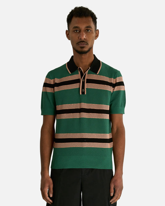 Dries Van Noten Men's Shirts Mercy Stripe MK Polo in Pine