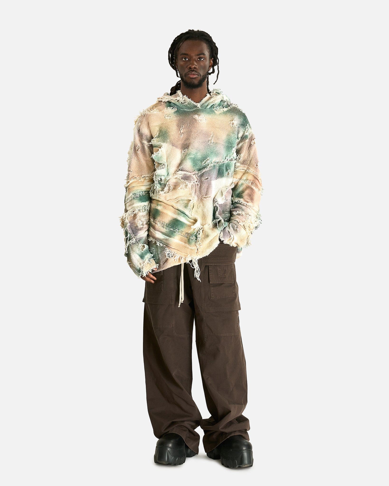 Who Decides War Men's Sweatshirts Mesh Camo Hooded Pullover in Multi