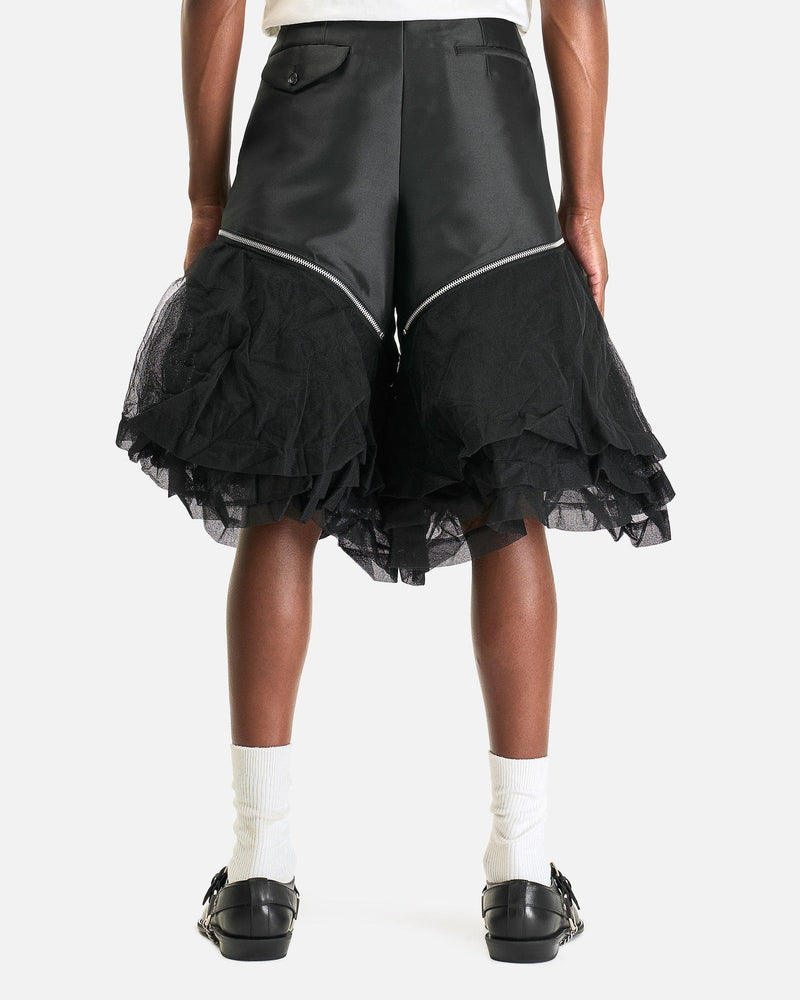 Comme des Garcons HOMME PLUS Men's Shorts Mesh Flare Shorts in Black