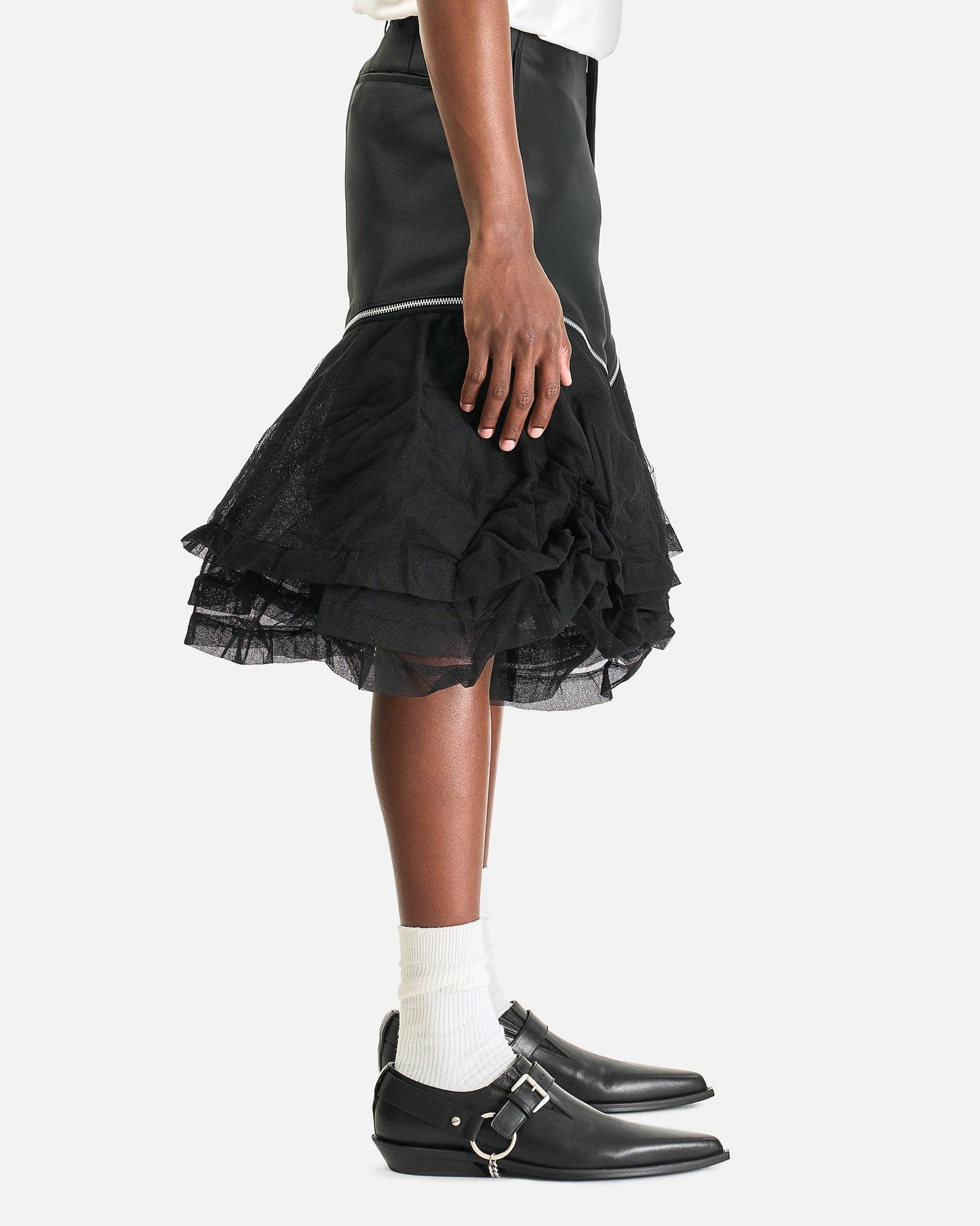 Comme des Garcons HOMME PLUS Men's Shorts Mesh Flare Shorts in Black