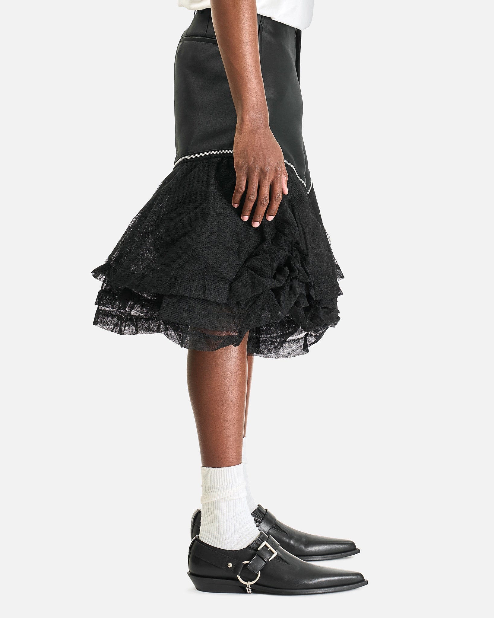 Comme des Garcons HOMME PLUS Men's Shorts Mesh Flare Shorts in Black