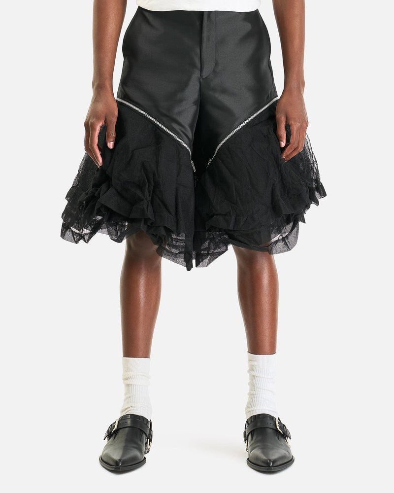 Comme des Garcons HOMME PLUS Men's Shorts Mesh Flare Shorts in Black