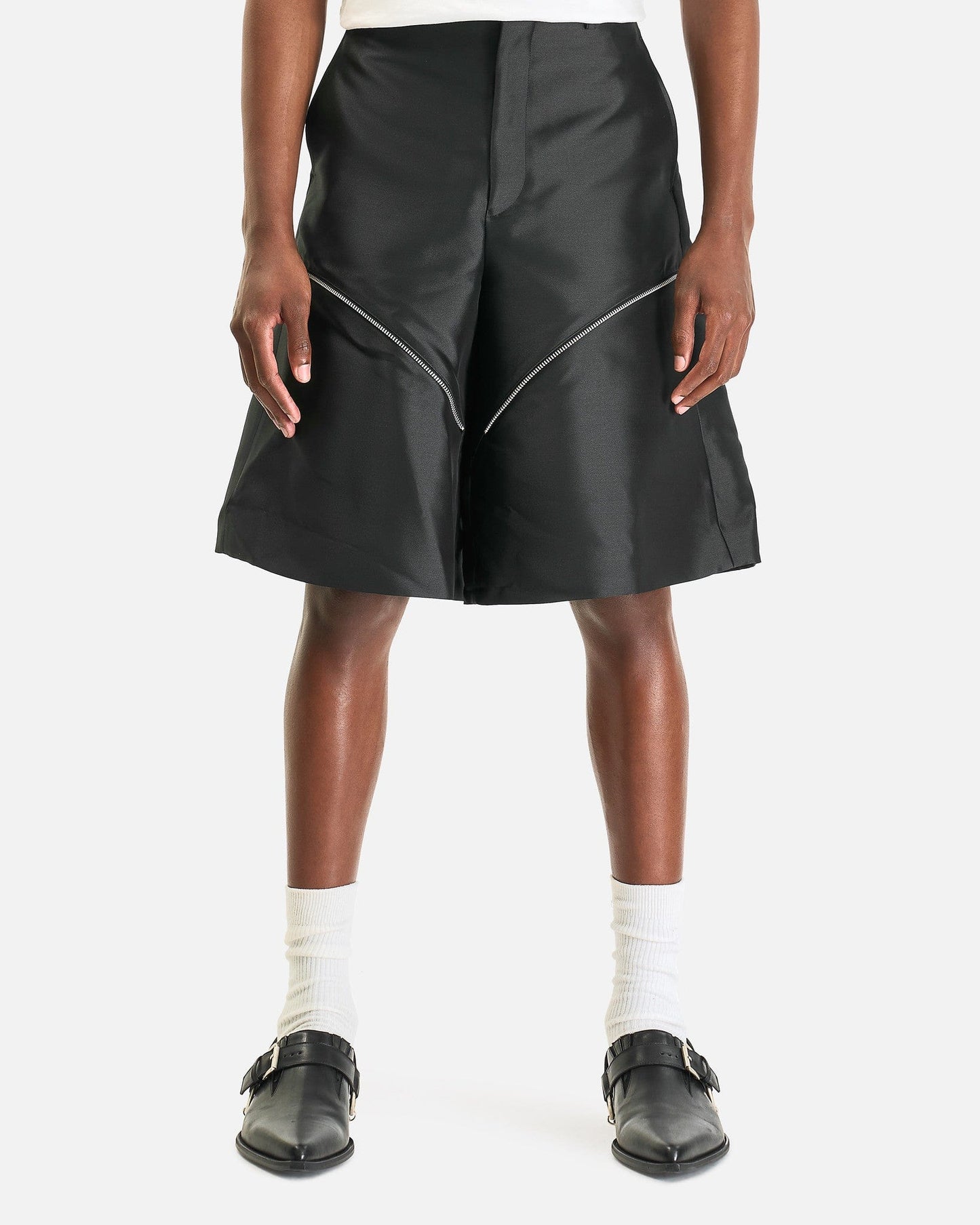 Comme des Garcons HOMME PLUS Men's Shorts Mesh Flare Shorts in Black