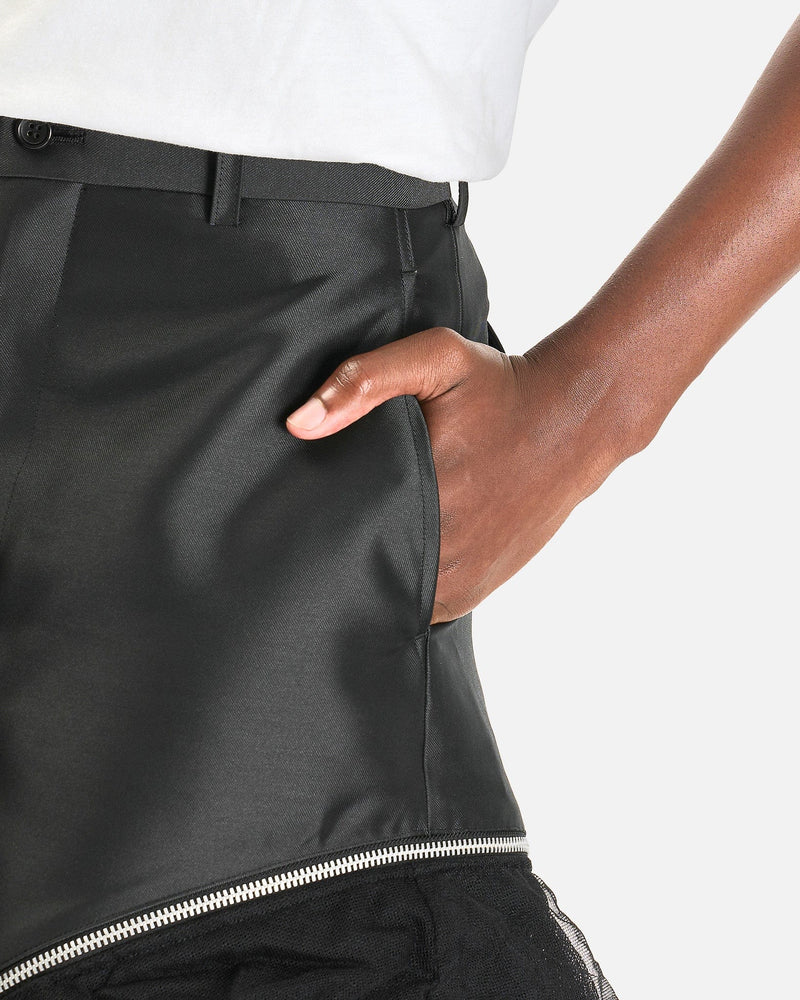 Comme des Garcons HOMME PLUS Men's Shorts Mesh Flare Shorts in Black