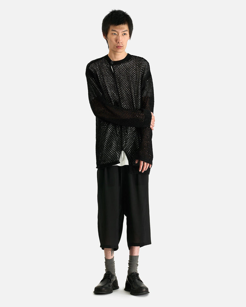 Yohji Yamamoto Pour Homme Men Sweaters 03 Mesh Panel Po in Black
