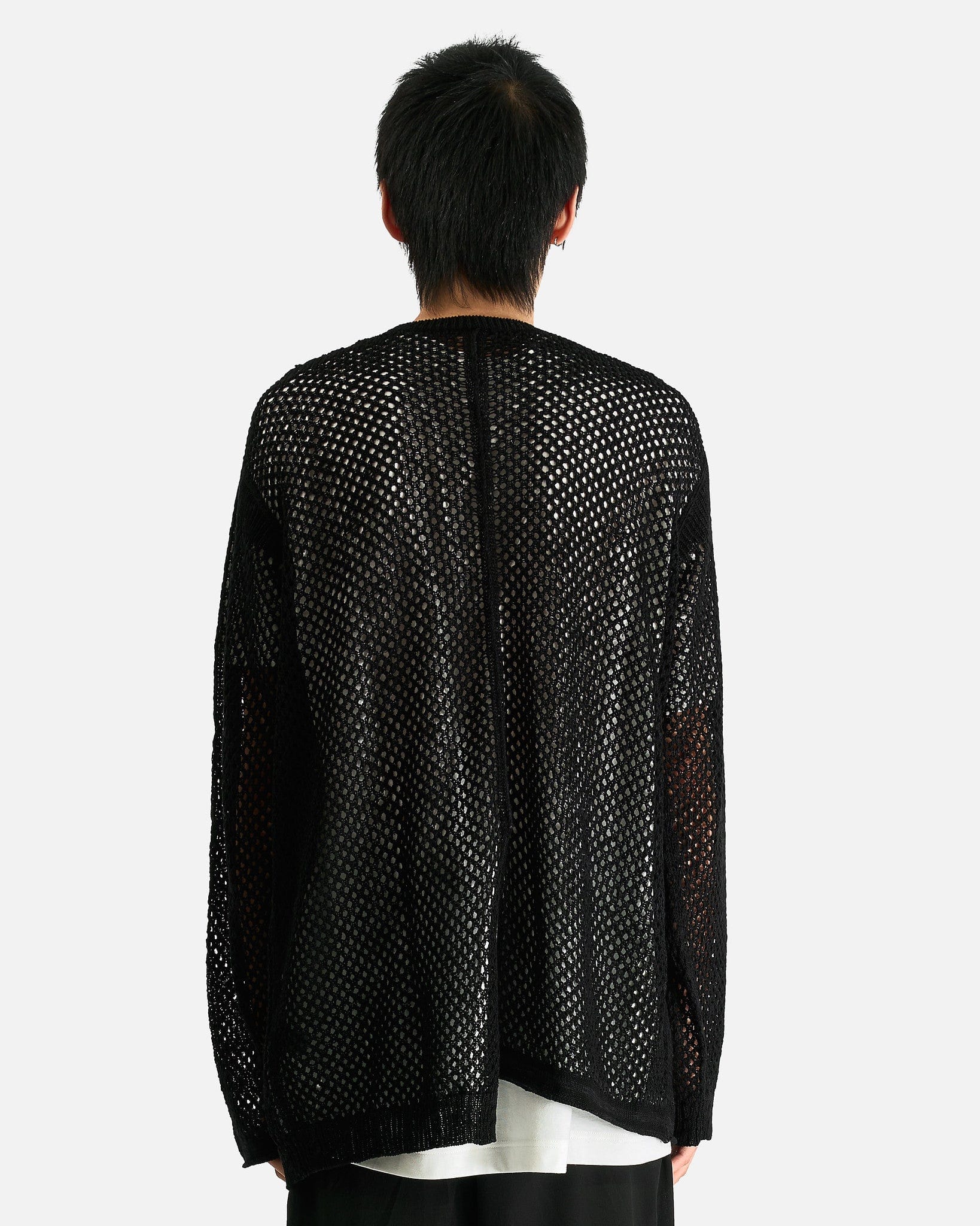 Yohji Yamamoto Pour Homme Men Sweaters 03 Mesh Panel Po in Black