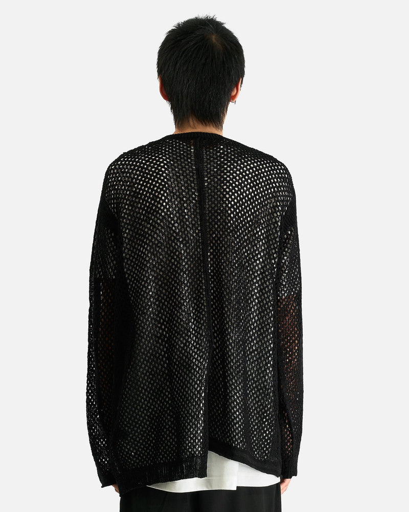 Yohji Yamamoto Pour Homme Men Sweaters 03 Mesh Panel Po in Black