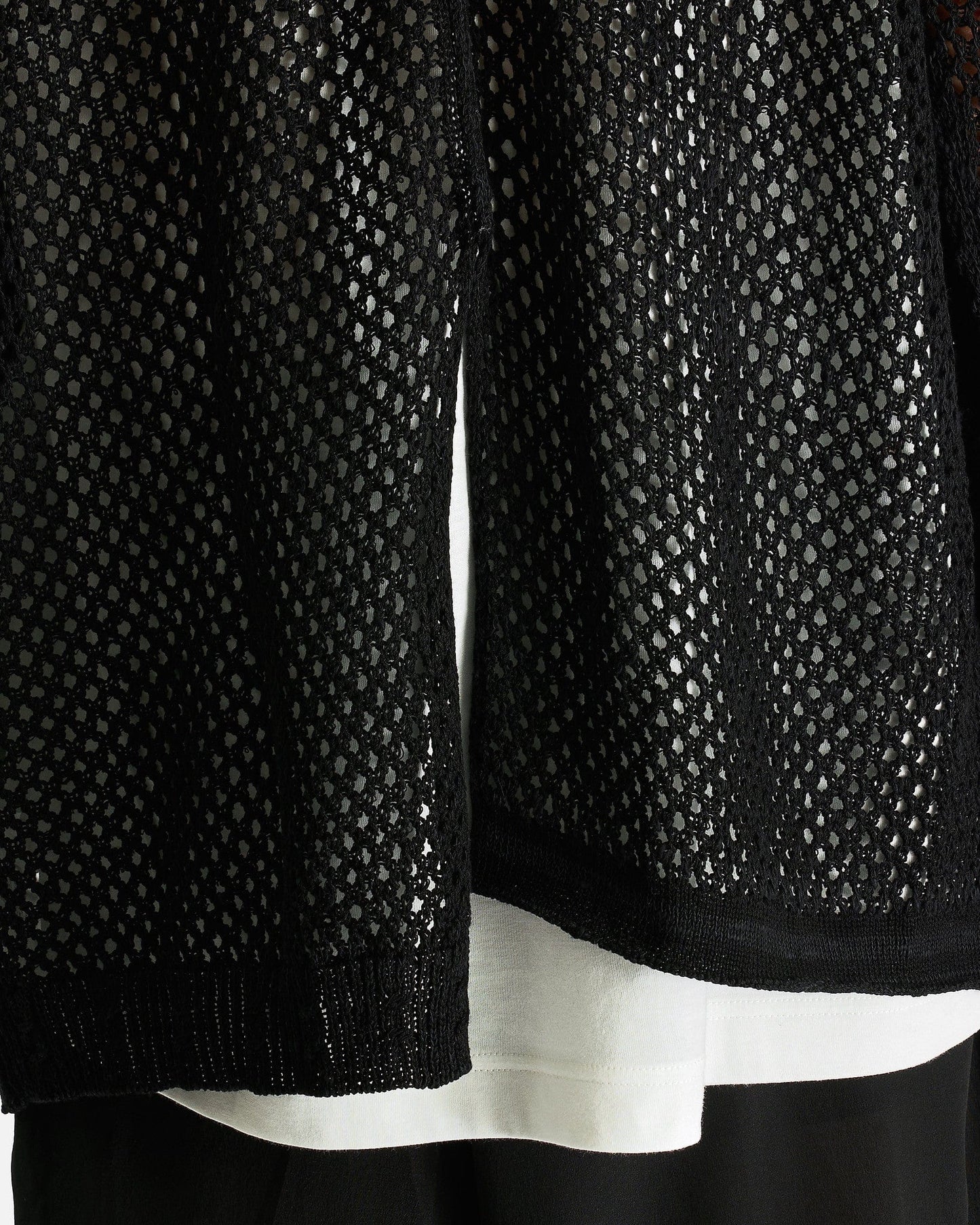Yohji Yamamoto Pour Homme Men Sweaters 03 Mesh Panel Po in Black