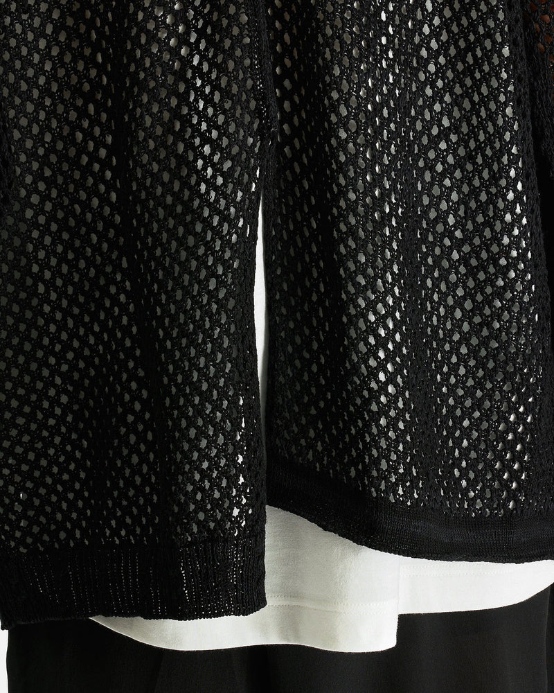 Yohji Yamamoto Pour Homme Men Sweaters 03 Mesh Panel Po in Black