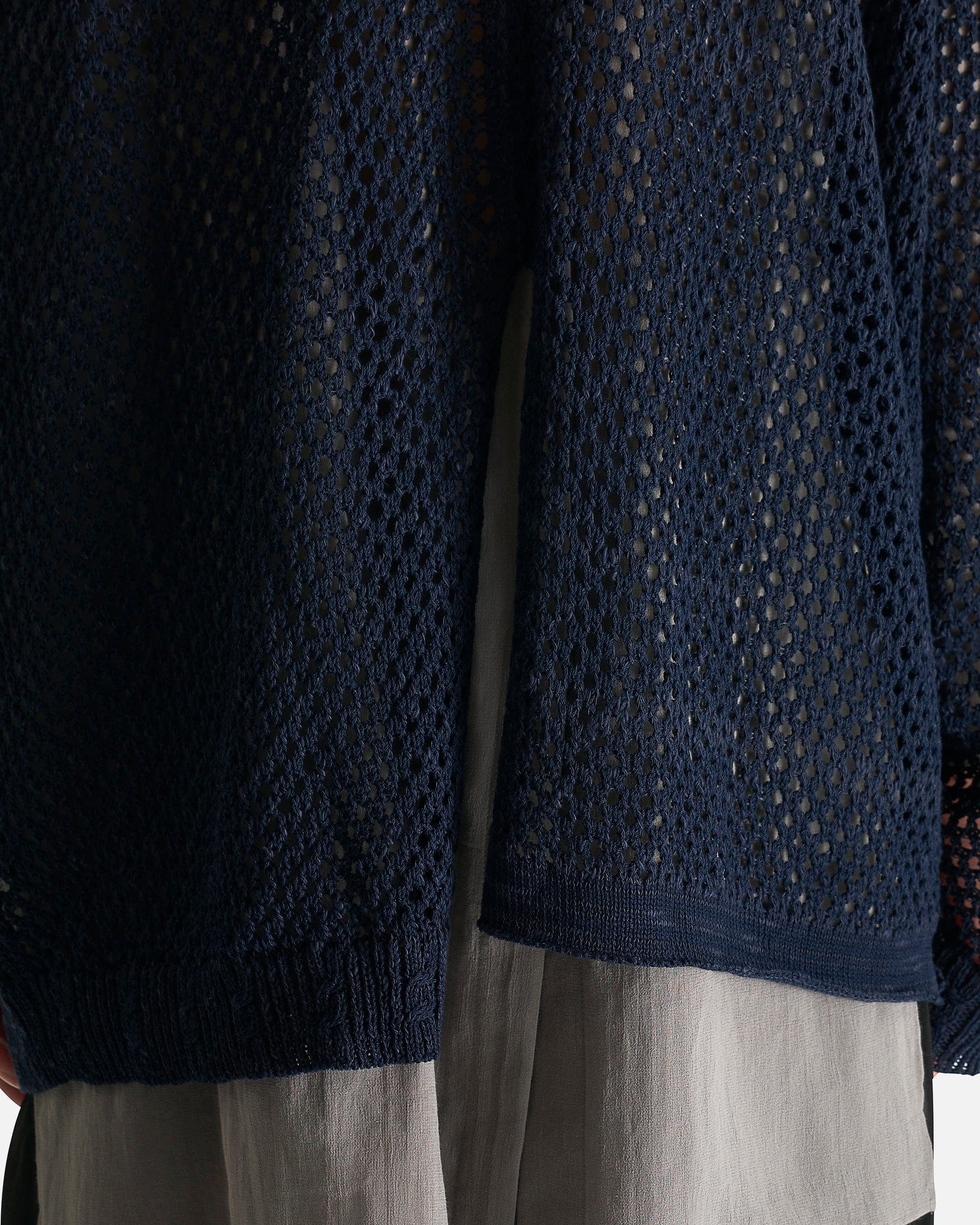 Yohji Yamamoto Pour Homme Men Sweaters 03 Mesh Panel Po in Navy