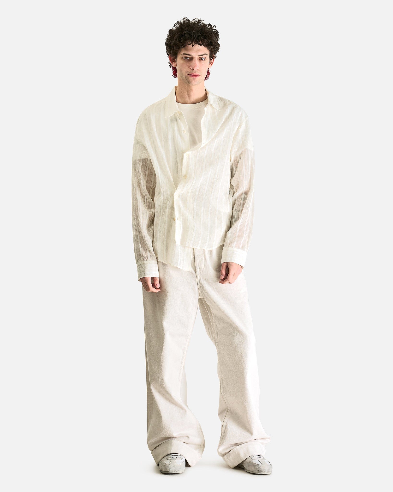 Ann Demeulemeester Men's Pants Michael 5-Pockets High Comfort Trousers in Ivory