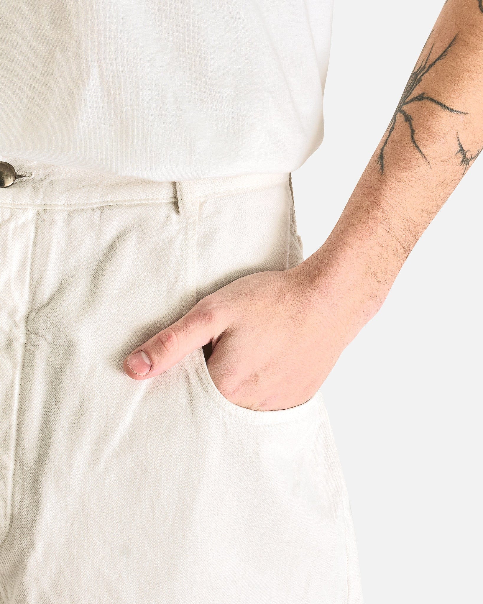 Ann Demeulemeester Men's Pants Michael 5-Pockets High Comfort Trousers in Ivory