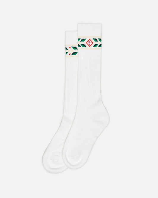 Casablanca Men's Socks Mid-Calf Ribbed Sport Sock in Laurel