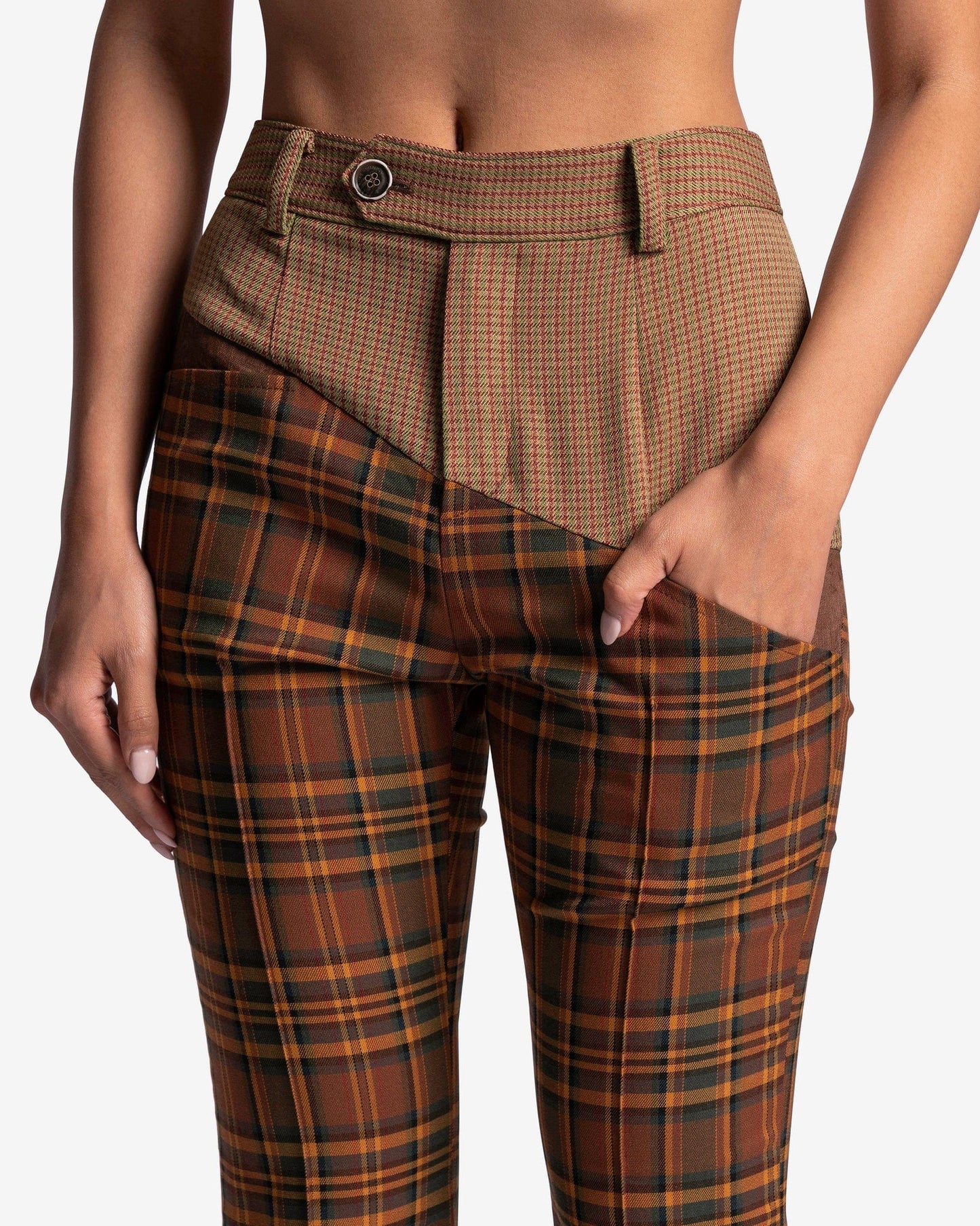 Andersson Bell Women Pants Mika Diagonal Trousers in Brown