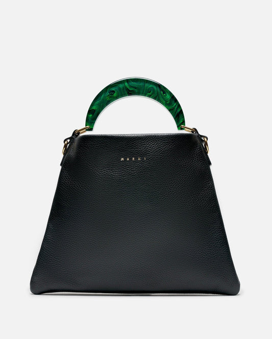Marni Women Bags O/S Milled Calf Leather Venice Hobo Small in Black/Spherical Green