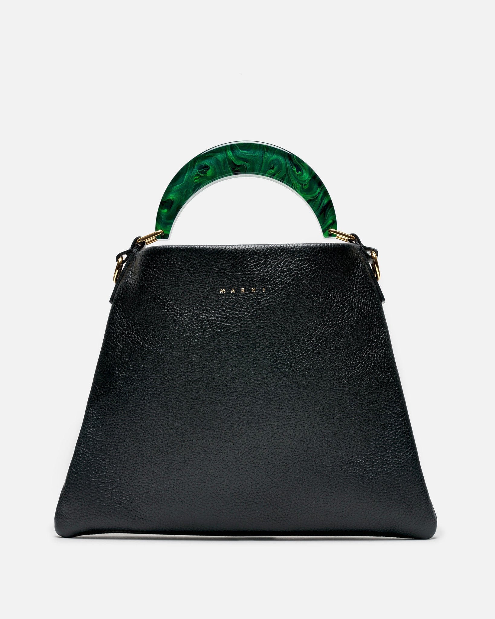 Marni Women Bags O/S Milled Calf Leather Venice Hobo Small in Black/Spherical Green