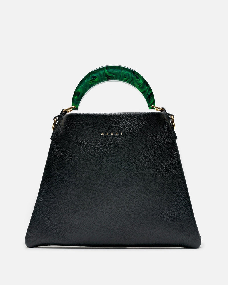 Marni Women Bags O/S Milled Calf Leather Venice Hobo Small in Black/Spherical Green