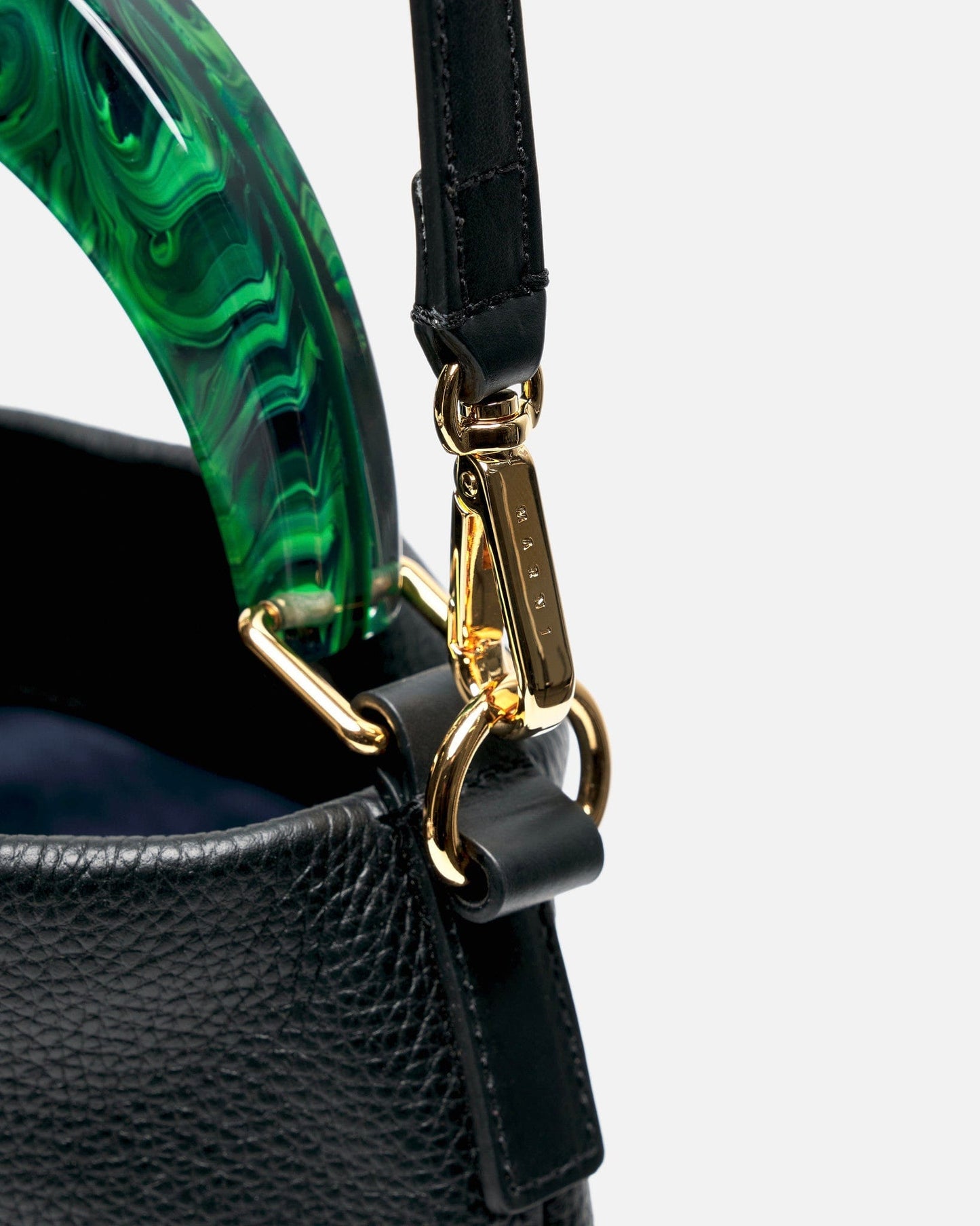 Marni Women Bags O/S Milled Calf Leather Venice Hobo Small in Black/Spherical Green