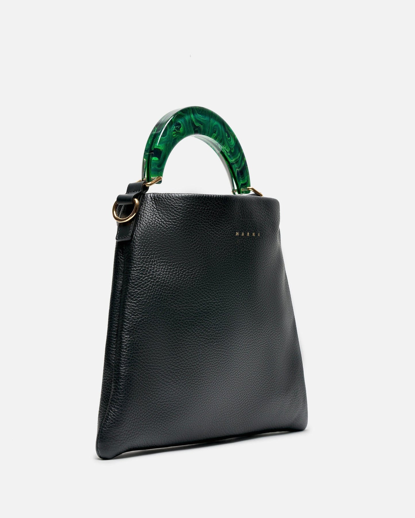 Marni Women Bags O/S Milled Calf Leather Venice Hobo Small in Black/Spherical Green