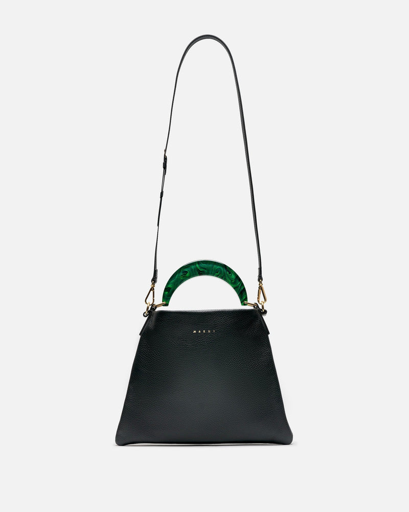 Marni Women Bags O/S Milled Calf Leather Venice Hobo Small in Black/Spherical Green