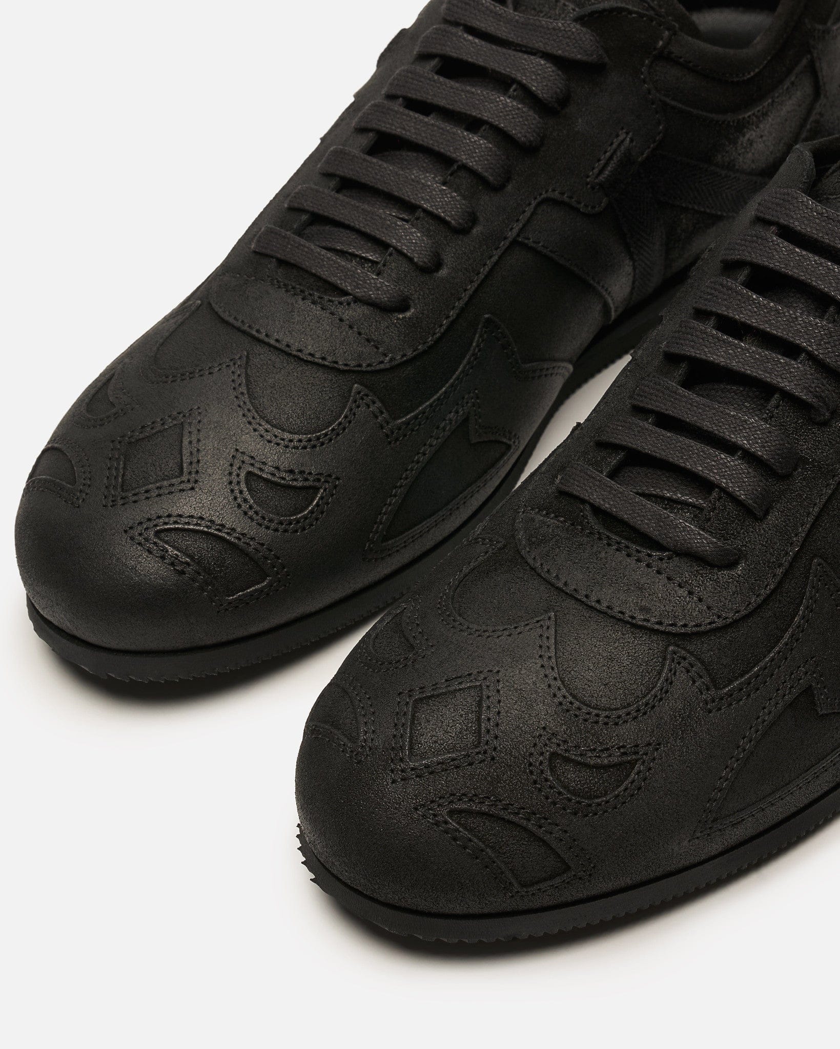 Ann Demeulemeester Men's Sneakers Milton Soft Low-Top Boxing Sneakers in Black