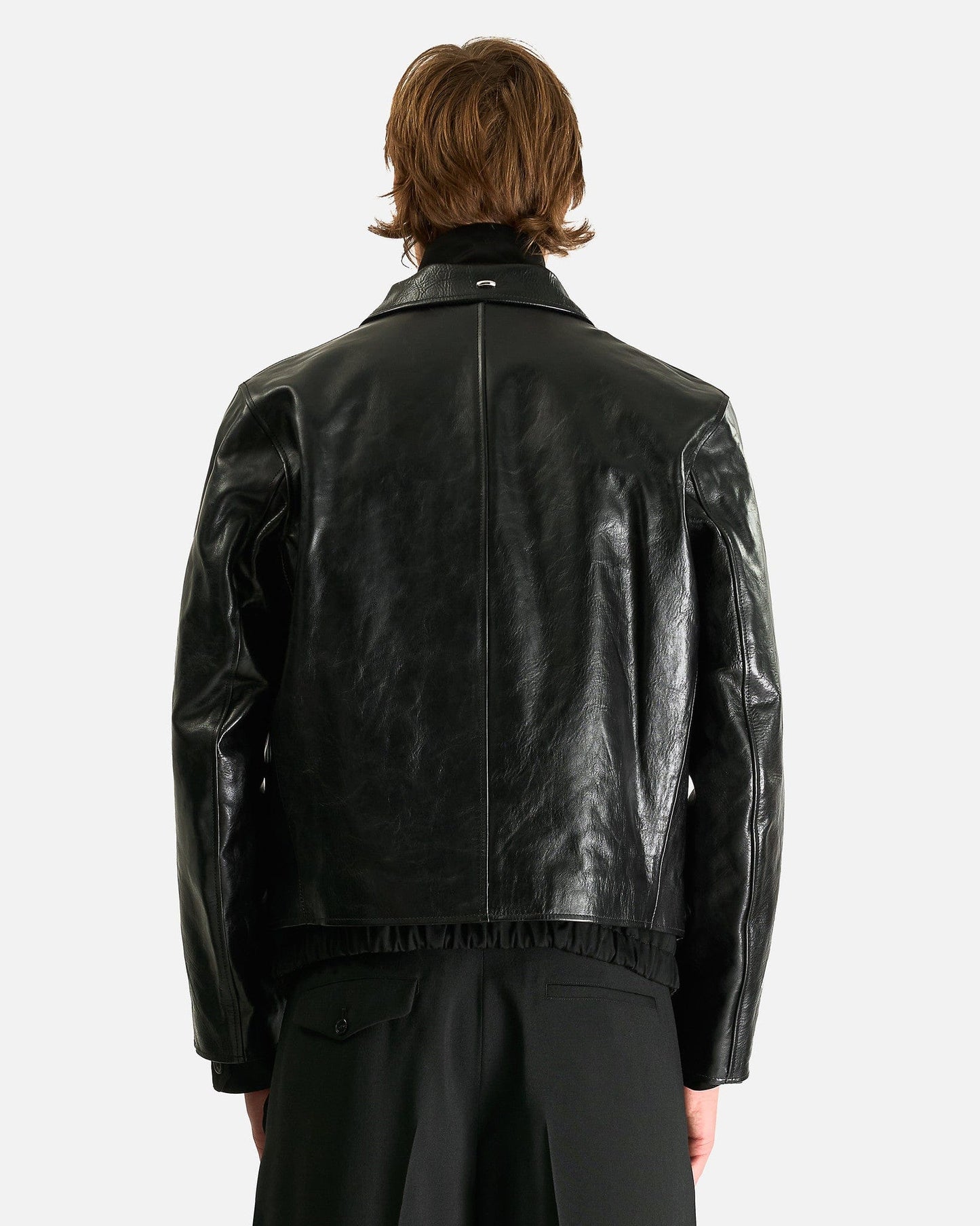 Our Legacy Men's Jackets Mini Jacket in Top Dyed Black Leather