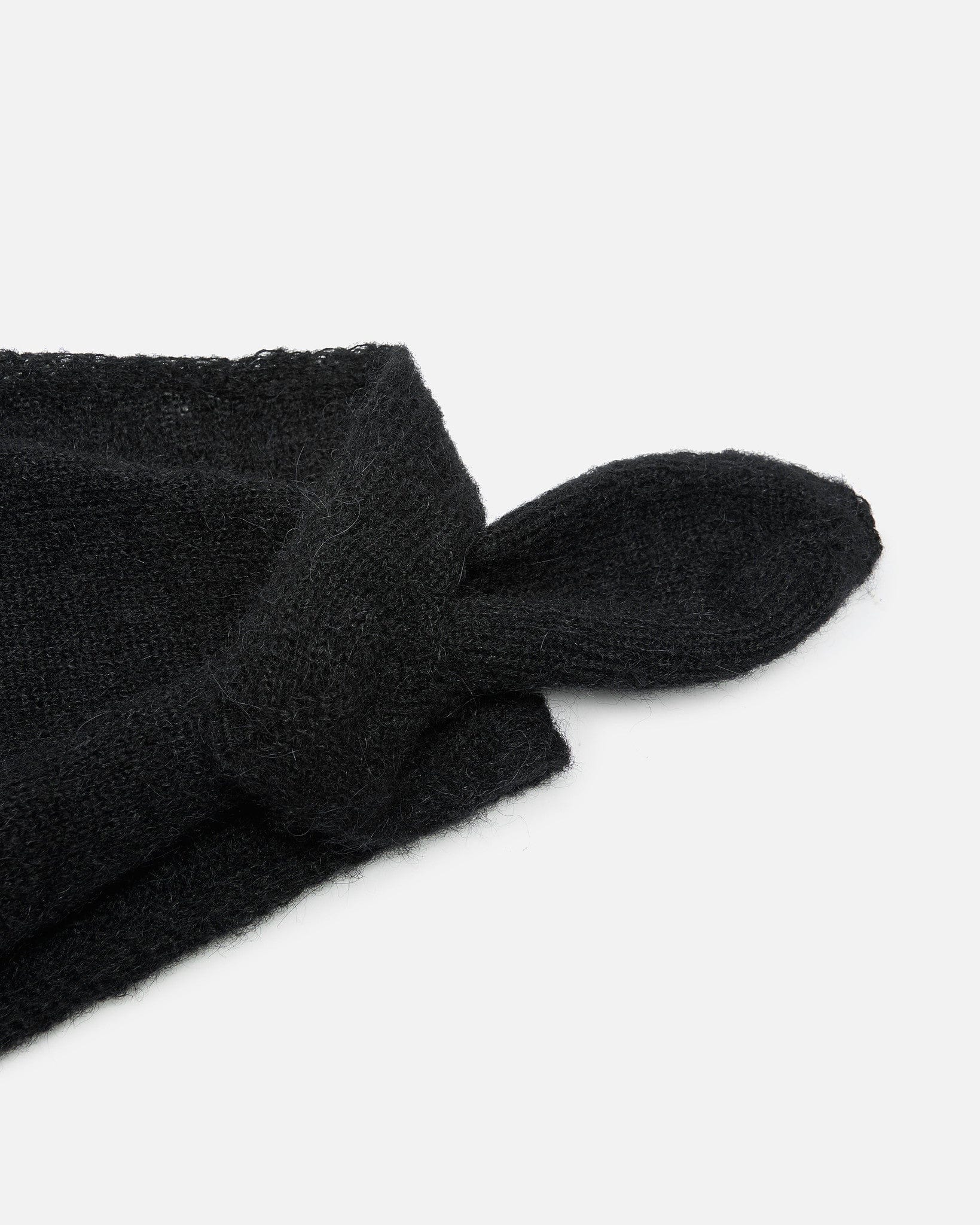 Our Legacy Scarves OS Miniature Scarf in Black Fuzzy Alpaca