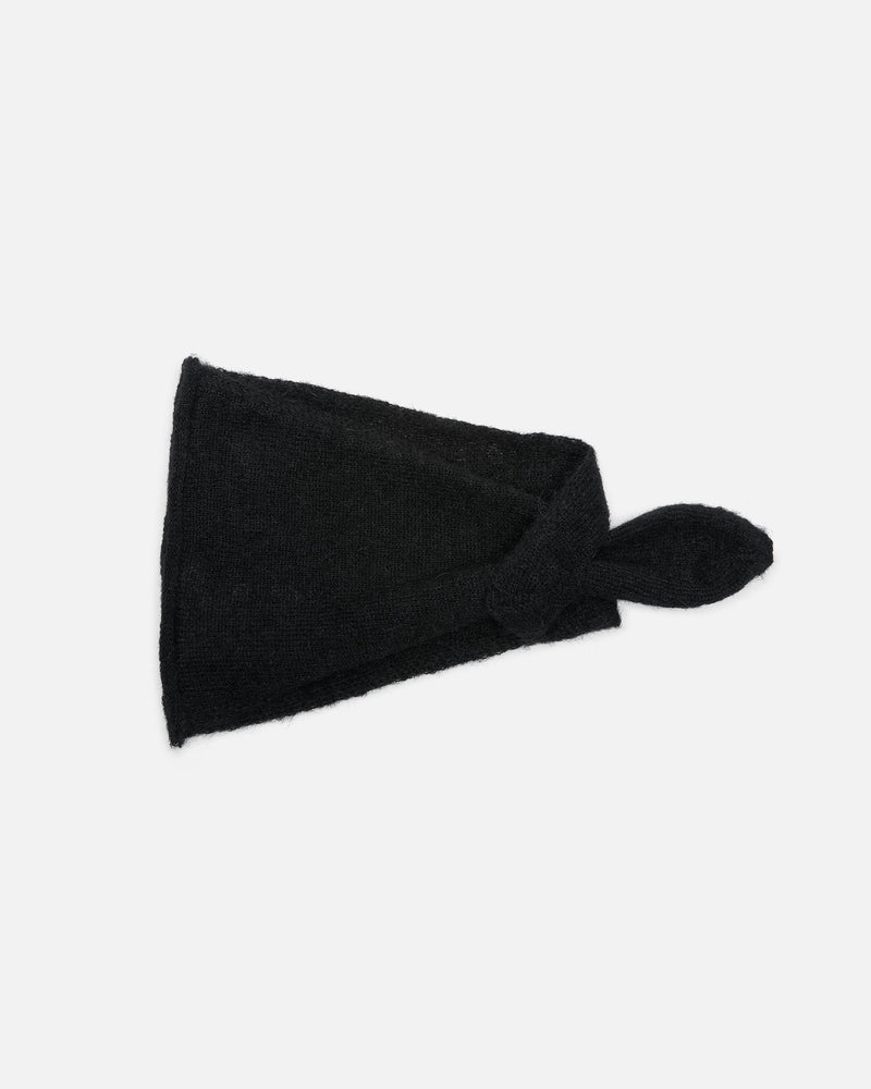Miniature Scarf in Black Fuzzy Alpaca – SVRN