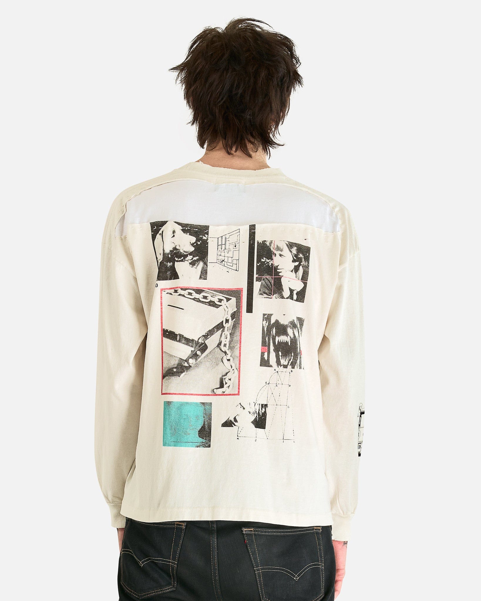 Enfants Riches Deprimes Men's Shirts Modular LS T-Shirt in Vintage White