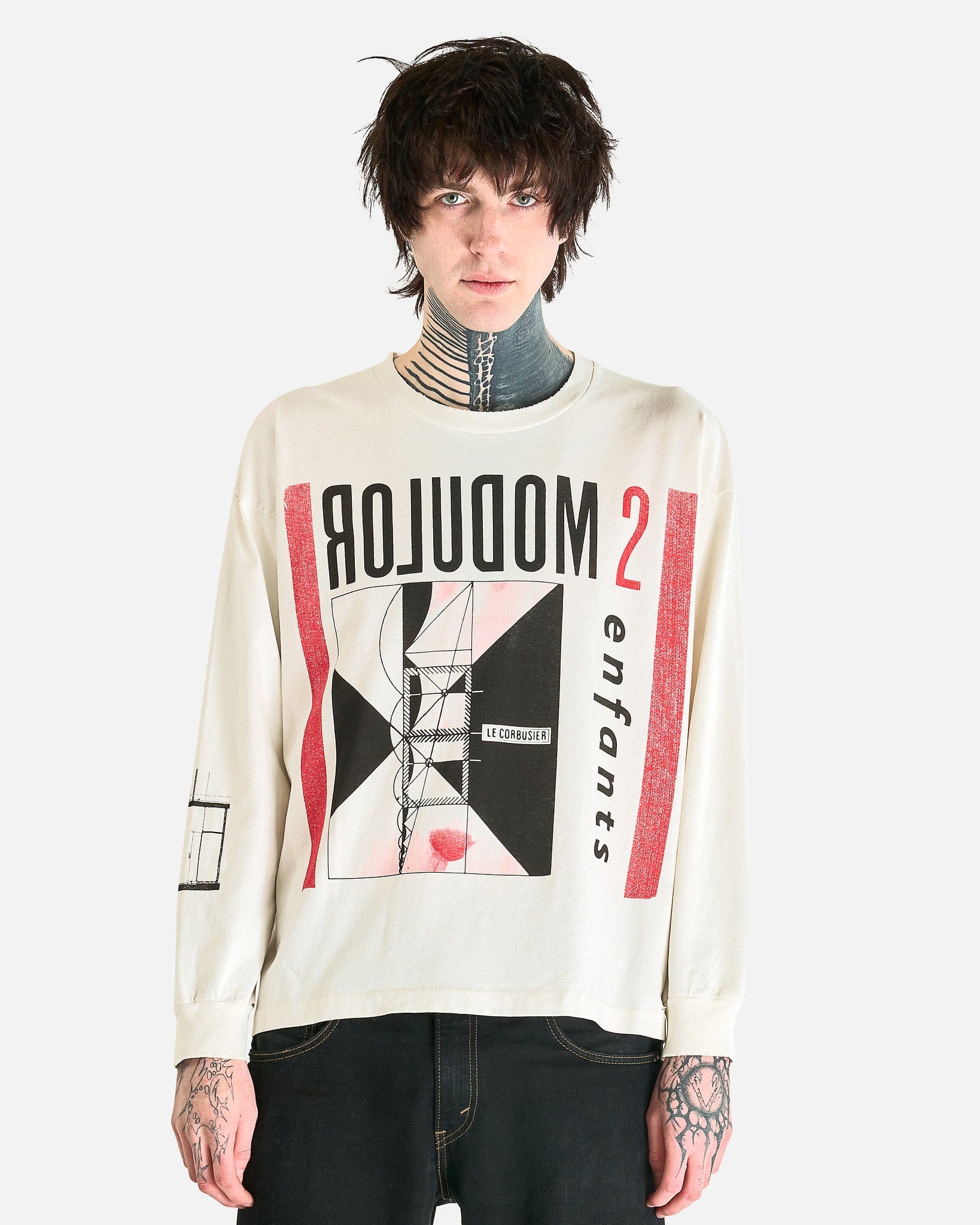 Enfants Riches Deprimes Men's Shirts Modular LS T-Shirt in Vintage White